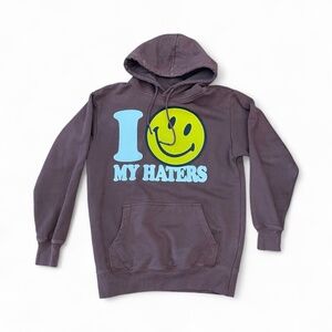 MARKET SMILEY HATERS HOODIE Brown with Smiley Graphic Men’s Sz M MSRP $98
